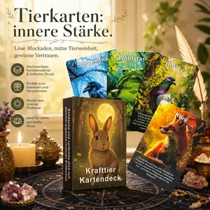 German Animal Oracle Card Set, 48 Tarot Cards, Spiritual Guidance, Inner Awakening, Meditation, Divination, Self-Exploration