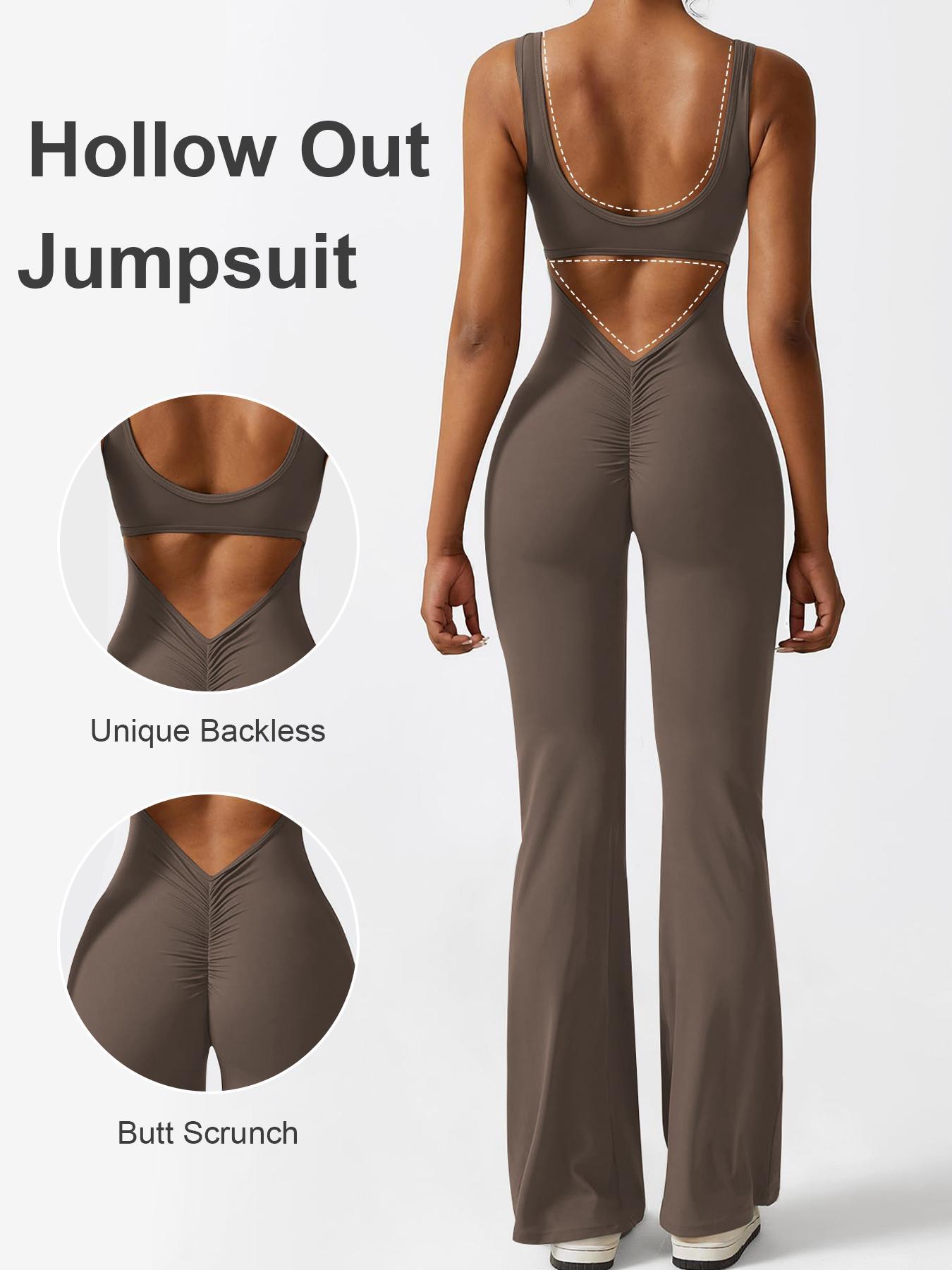 Women's Solid Ruched Cut Out Backless Shapewear Jumpsuit, Solid Color Jumpsuit, Casual Comfy Scoop Neck Sleeveless Tummy Control Shapewear Bodysuit for Daily Wear, Ladies Shapewear for All Seasons