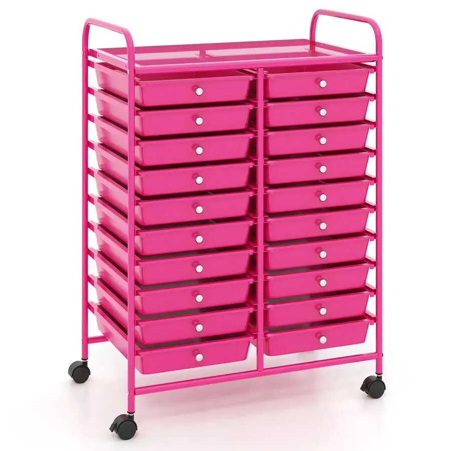 Storage Cart Art Craft Organizer On Wheels Multipurpose 20 Drawers Outdoor Decor