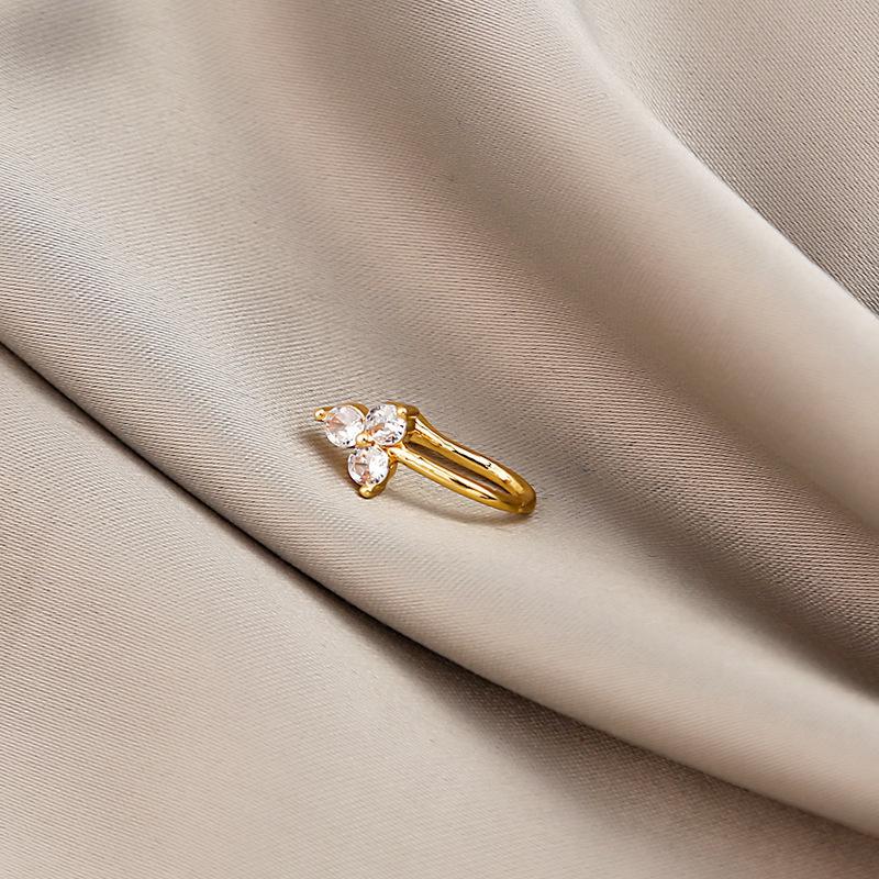 New star-shaped nose ring, simple U-shaped copper micro-inlaid non-piercing nose stud, trendy accessory