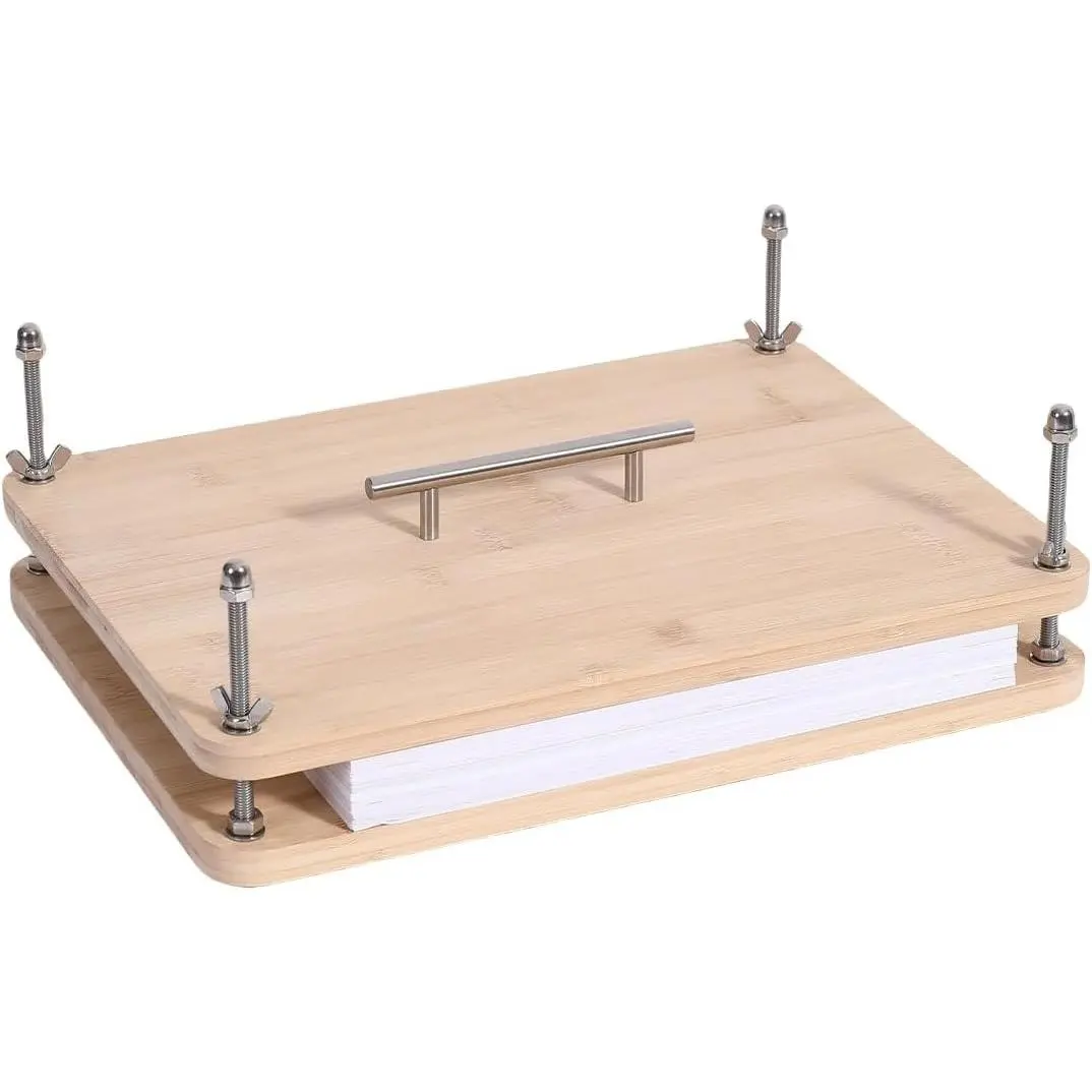 Solid Wood Book Press Large for A4, Beech Bookbinding Press for Book Binding and Paper Press, Heavy Duty Book Binding Clamp and Book Press Holder for Edge Painting, DIY Book Repair Tool