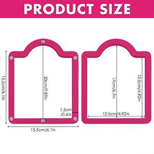Magnetic Acrylic Cookie Stencil Holder,Cookie Stencil Frame Stencils for Royal Icing,Magnetic Template Frame for Cooking Cake Coffee Dessert Decoration Supplies (Pink Square-6.7 * 6.1 in)