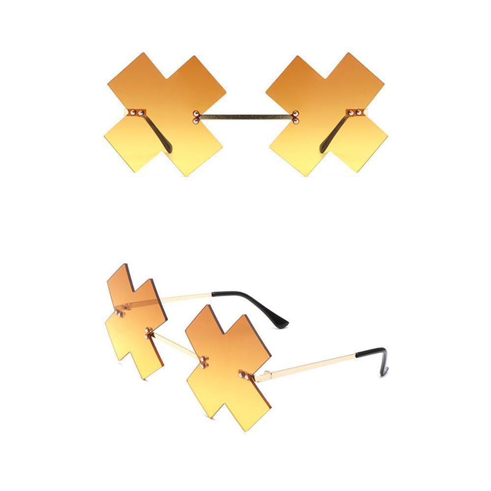 Game Guilty Gear Happy Chaos Cosplay Glasses Yellow Irregular Funny Eyewear Metal Plastic Glasses Halloween Costume Accessories