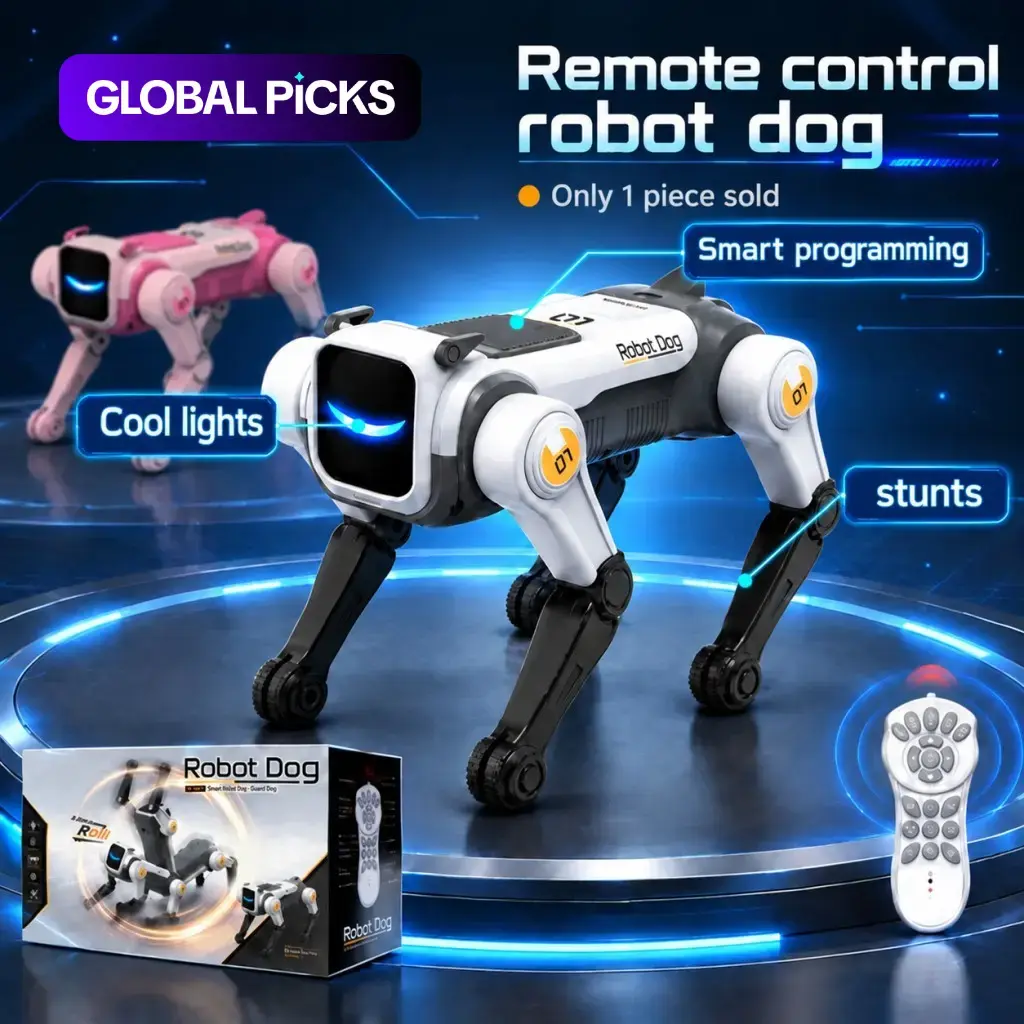 Electric Rechargeable Remote Control Robot Dog Toy, Voice-Controlled Bionic Mechanical Dog, Unisex Gift, Batteries Included #GLOBAL PICKS