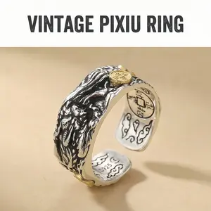 Oriental Blessing PIXIU Ring, 1pc, Classic symbolic patterns, Rooted in ancient Chinese culture, Perfect for Daily Wear & Gifting