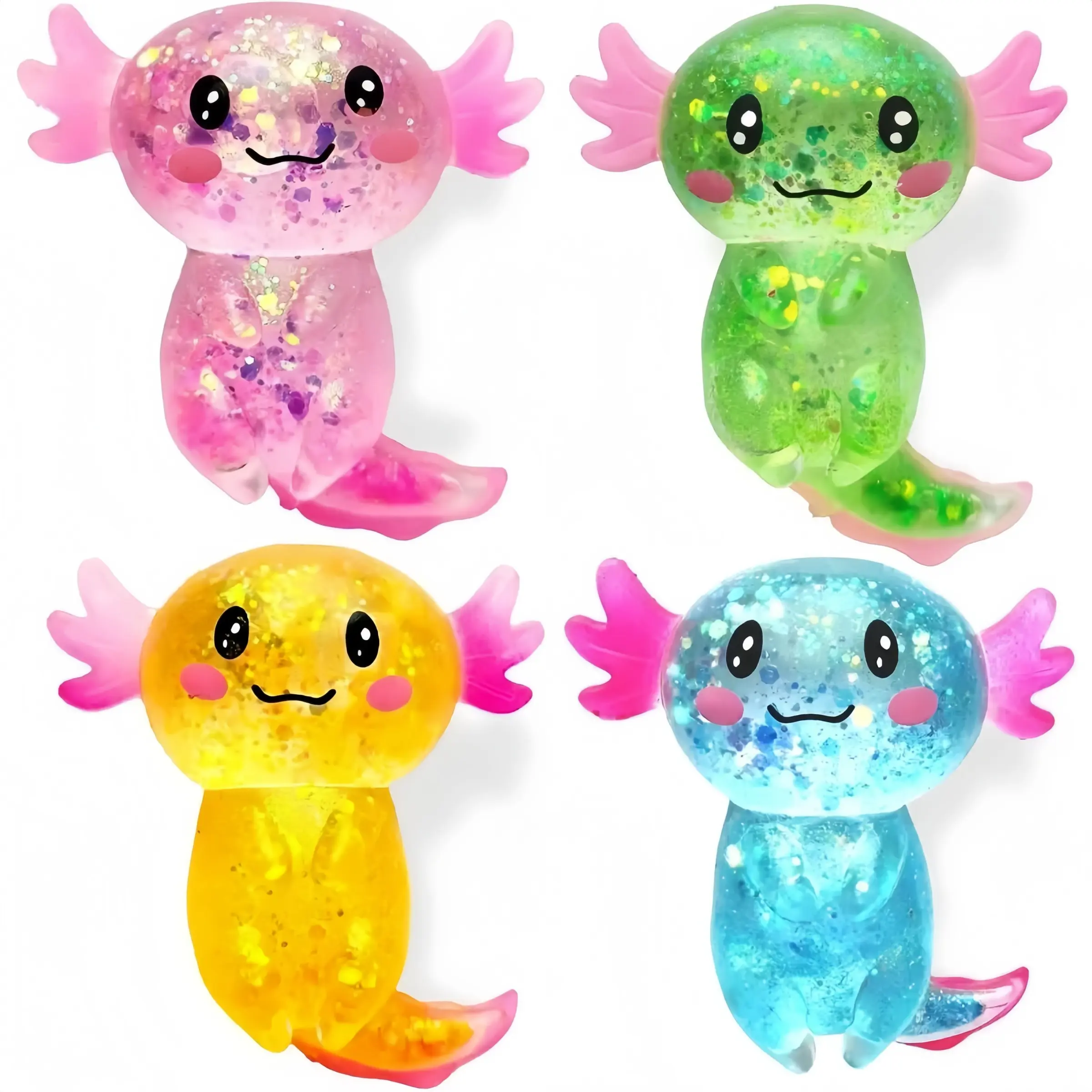 4-Piece Cute Stress Relief Toy Set, Soft Marshmallow Texture Sensory Toys, Sensory Fidget Bundle, Ideal for Adults and Kids, Anxiety Relief Birthday Gift, Squishy Sensory Play, Squishy Packs, Squeeze Stress Relief