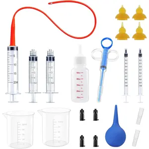 Bottle Feeding Kit Pet Bottle Silicone Nipples 10 FR Feeding Tube Pet Pill Shooter Aspirator Bulb Small Animal Feeding Supplies for Tiny Kitten Puppy Rabbit Squirrels