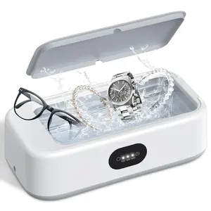 Ultrasonic Jewelry Cleaner, 49KHz Ultrasonic Cleaner for Rings, Eyeglass, Watch Strap, Dentures, Jewelry Cleaner Ultrasonic Machine with 3 Modes, 304 Stainless Tank