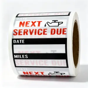200pcs 2x2in Oil Change Reminder Stickers, Waterproof Removable Car Window Windshield Labels, Anti-Tear Anti-Oil Service Alerts