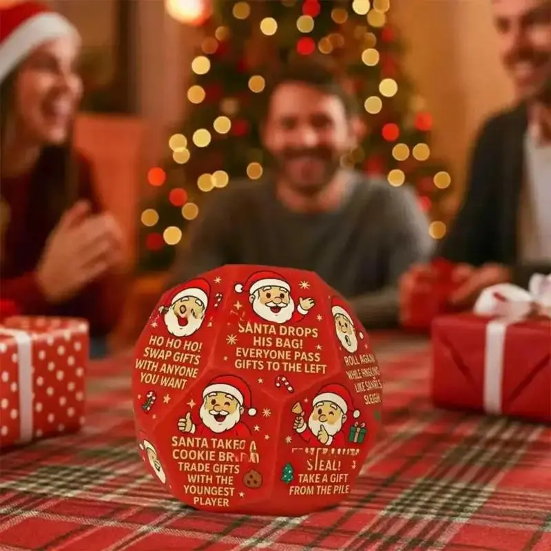 Santa Claus Gift Exchange Dice, Fun Party Game for Families, Perfect for Christmas, Parties, and Holidays, Engaging Holiday Dice Game