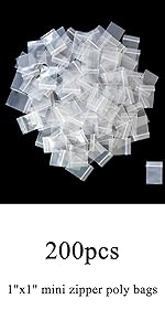 500pcs 1" x 2" Small Plastic Bags, 2 Mil Thick, Clear Small Zip Baggies, Resealable Zipper Bags, Storage Poly Baggies for Daily Vitamins, Candy Pills, Beads, Jewelry Parts, Tiny Items