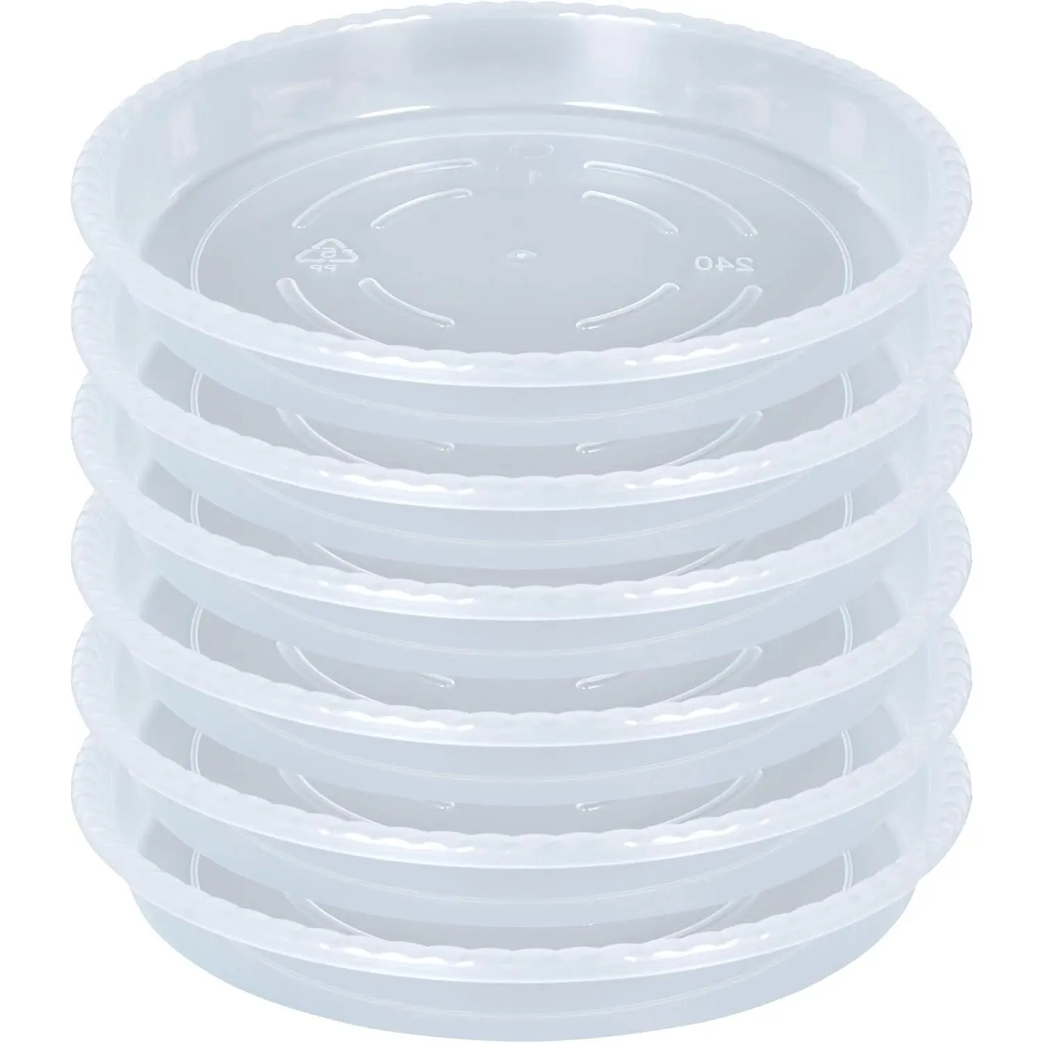 6 Pack of 4 6 8 10 12 14 16 inch, Clear Plastic Flower  Pot , Heavy Duty  Drip Trays Saucers for Indoor,  Water Tray for Planters (6", Clear)