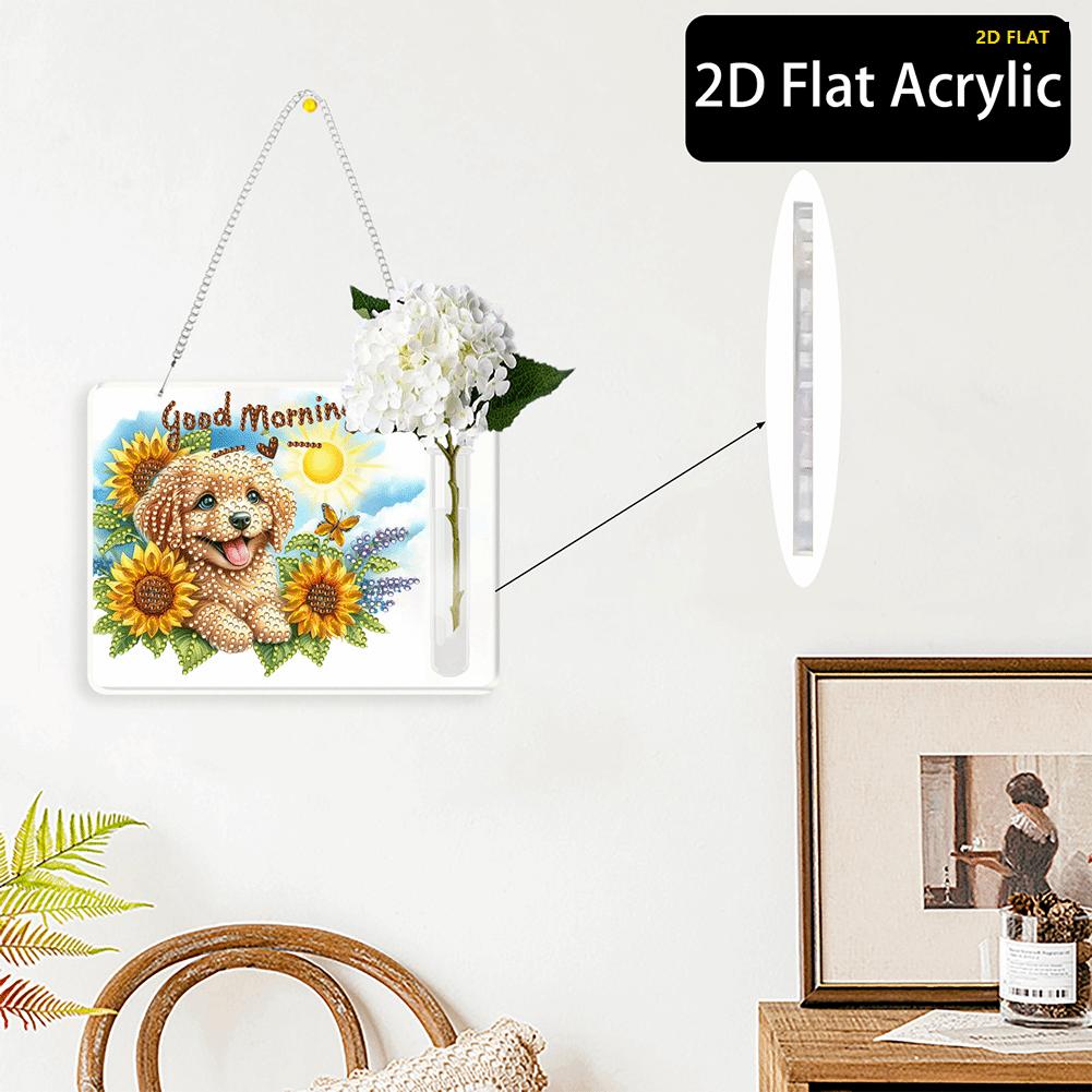 2D FLAT2D Flat Acrylic Decorative Wall Tube Vase Special Shape Hanging Diamond Art Kits Diamond Painting Hanging Ornament Window Hanging ADiamond Painting Kit is Suitable for Decorations. Create Unique DIY Handicrafts, Making Gifts Distinctive and Unique!