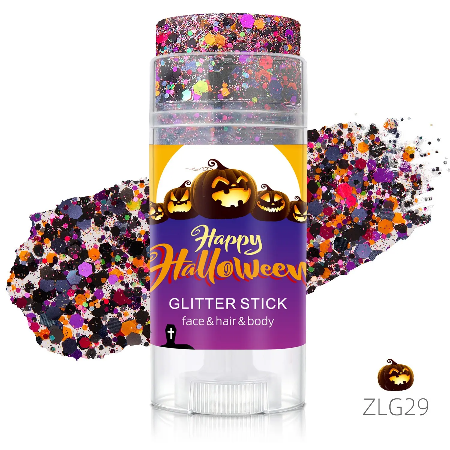 Halloween Body Face Hair Glitter Jelly Paint Stick, Festival Party Makeup, Halloween Music Festival Carnival Hair Face Cosmetics