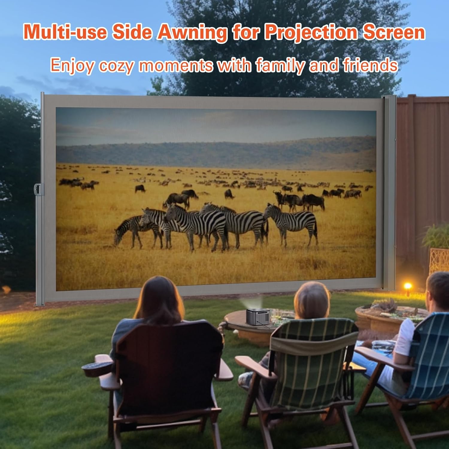 Retractable Side Awning Outdoor Privacy Screen, UV Resistant & Waterproof Folding Room Divider Fence, Windproof Patio Sunshade for Backyard, Garden, Balcony and Commercial Use