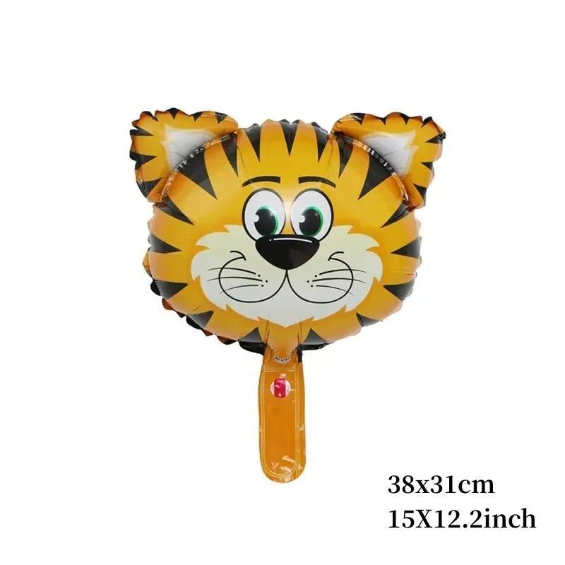 6pcs/set 16 inch Mini Animal Head Foil Balloon Forest Tiger Lion Zebra Balloon JungleWild Animal Theme Birthday Party Decoration