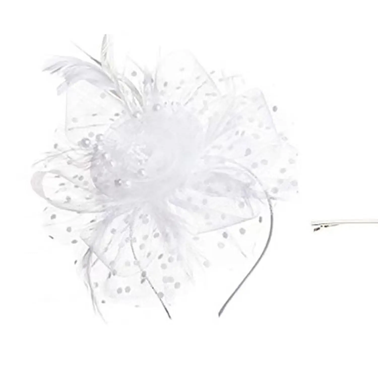 Women's Vintage 1920s 1950s Pillbox Fascinator Hat for Cocktail Tea Party, White, One SizeGift