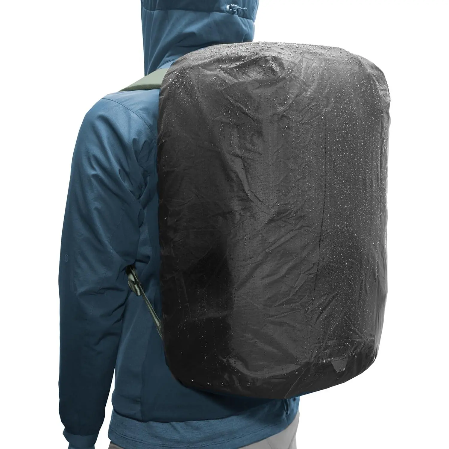 200D Ripstop Nylon Backpack Rain Cover with Rain Protection - Waterproof, Weather Resistant, Quick Drying, Easy Install, 2 Sizes (25-45L Packs), Packable with Integrated Pouch, Secure Cinch Fit for Hiking & Commuting