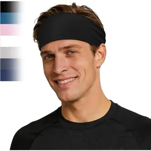 Premium Sports Headbands for Men Wide Non-Slip Moisture Wicking Sweatband for Running Cycling Yoga Baseball Athletic Headband