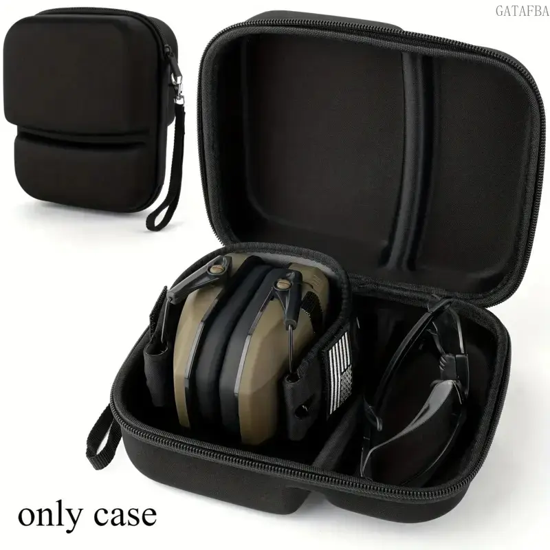 Slim EVA Hard Zipper Storage Case Portable Protective Carry Bag For Noise Cancelling Ear Muffs Headphones Shooting Outdoor Travel, Pvc, Universal, Casual, Commute, Daily, Fashion, Elegant