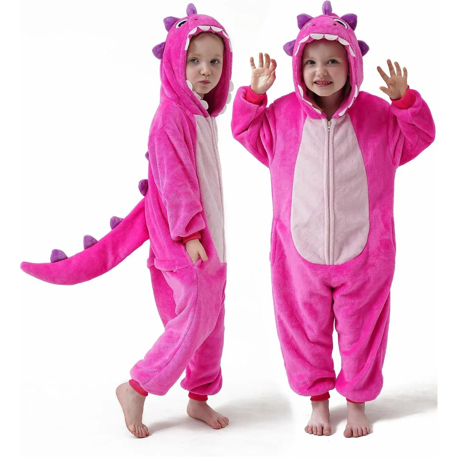 Kids Animal Onesie Halloween Funny Costume Cosplay Pajamas, Cozy Warm Flannel Sleepwear, Boys Girls Christmas Gift 3-14Y(Gift)