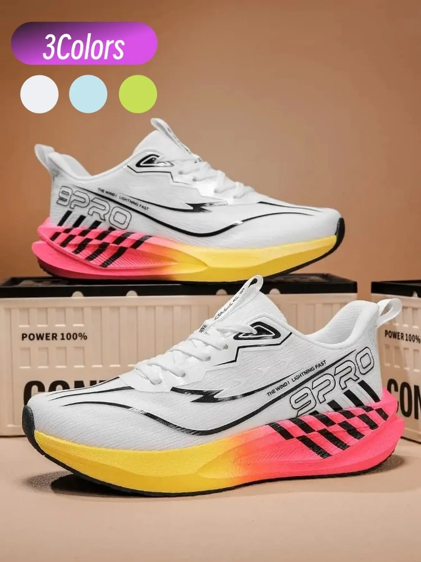 Flyknit Breathable Men Racing Running Shoes Sports Functional Style Cushioned Rebound Daily Playground Training Jogging Shoes