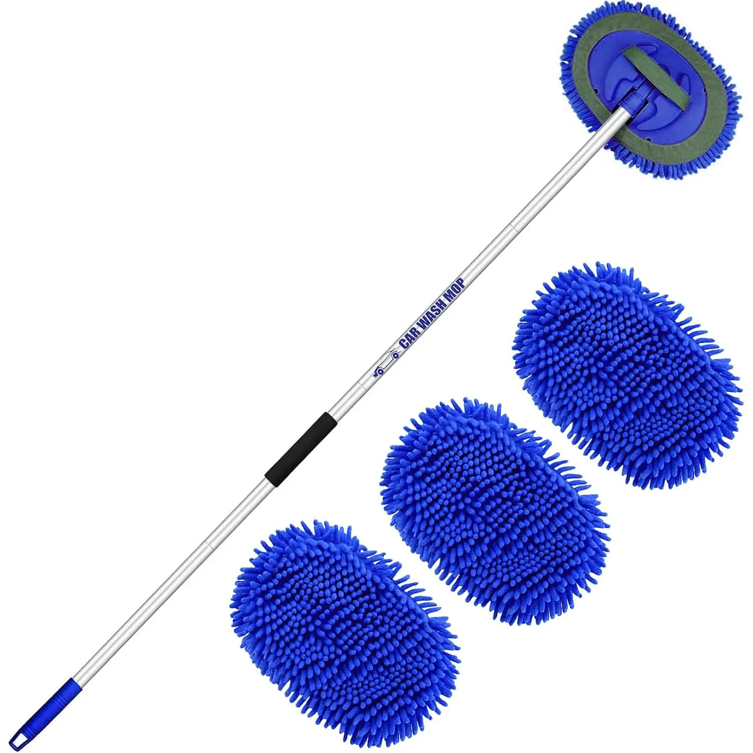 63” Long Handle  Wash Brush Microfibre Extendable Cleaning Mop Mitt for Caravan  Van Tyre Window Wheel Roof 2 in 1 Interior Duster Remover Scratch Free Clean Product 3