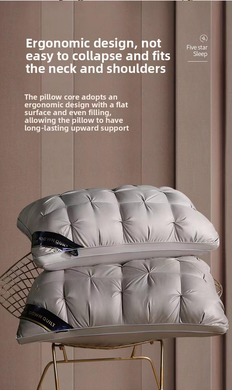 Solid Color Button Pillow Core Single Neck Support Sleep Aid Hotel Home Use