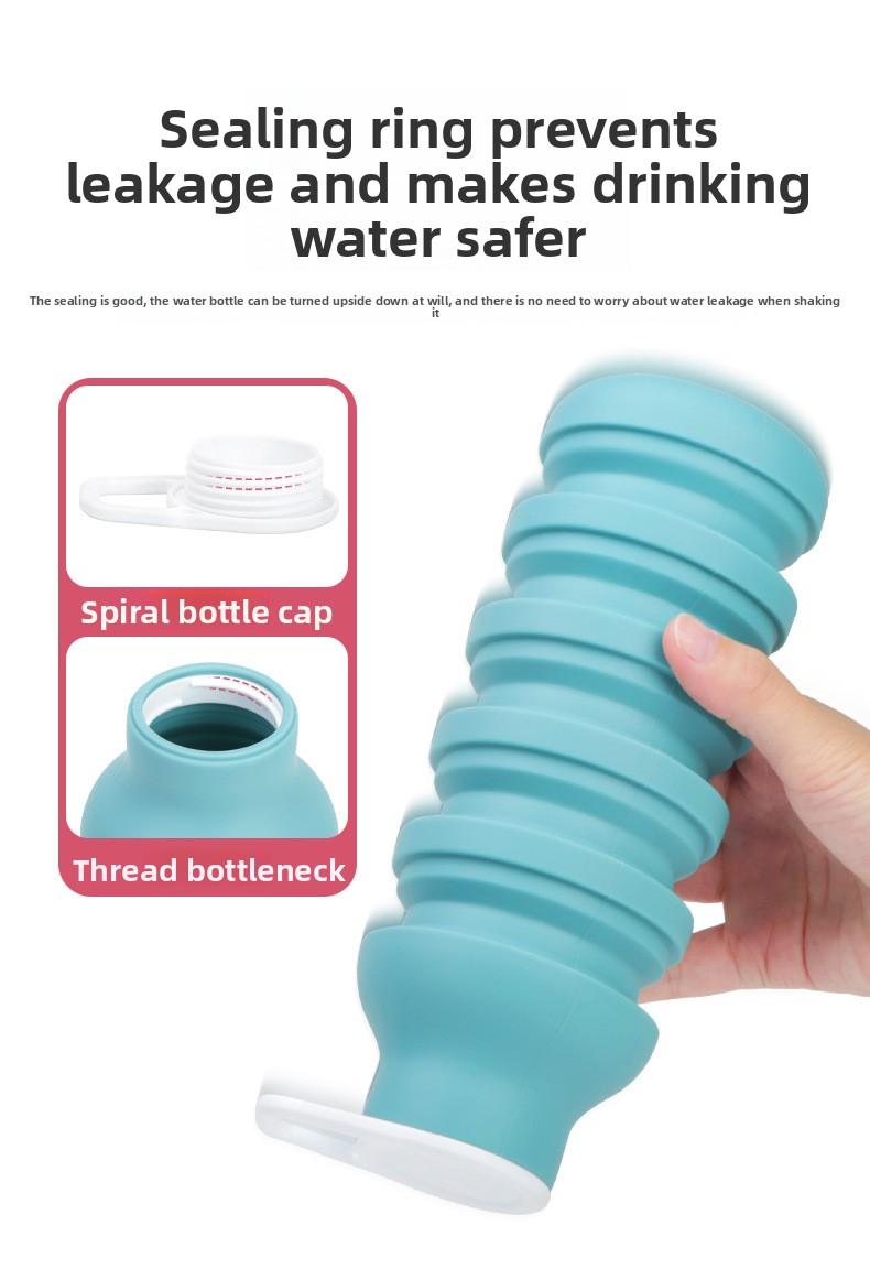 Creative Silicone Foldable Cup Outdoor Travel Sports Water Bottle Portable Thin Cycling Mug, Durable Leak-Proof Design