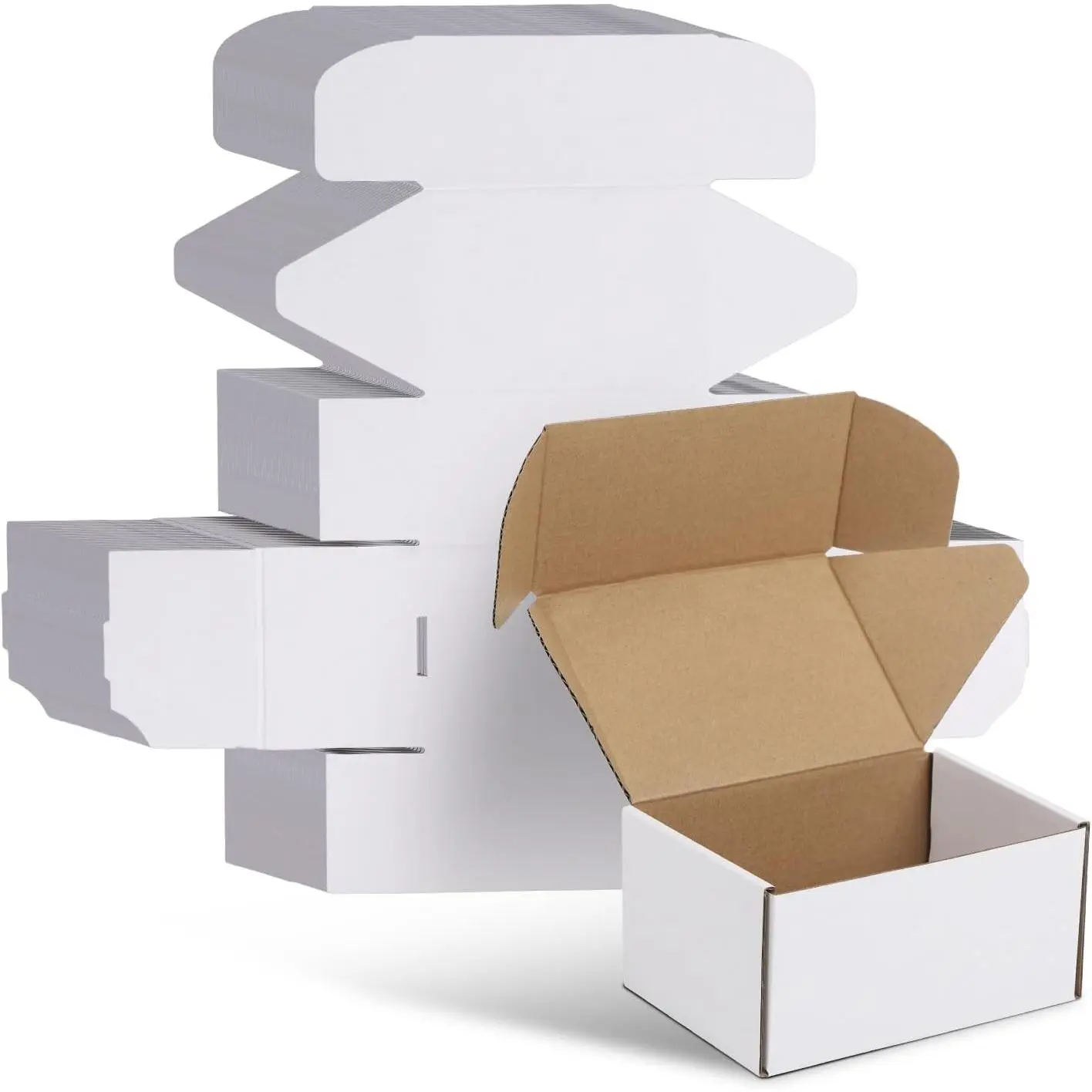 6X4X3 Shipping Boxes Set of 30, 6X4X3 White Corrugated Cardboard Box for Packaging Small Business, Gift Packing, Mailing, Moving