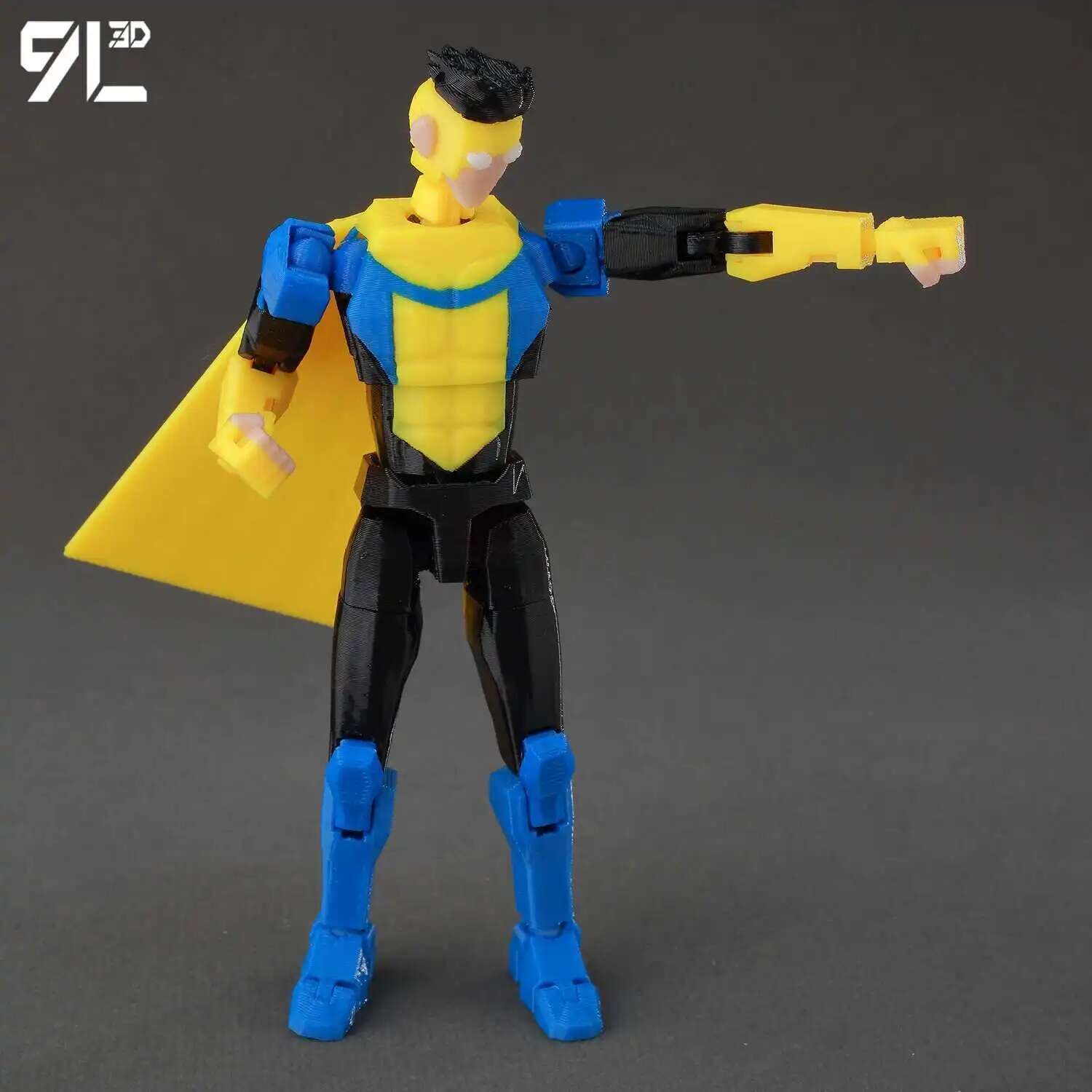 9L3D Dummy 13 Action Figure-Multi-Joint Articulated Lucky Anime Character Classic Superhero Design With Black&White Blue Costume