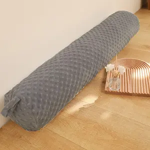 Long Plush Round Bolster Body Pillow Soft Cylinder Cervical Roll Cushion with Zipper Neck Back Spine Relief Support 39 Inch Dark Grey for Bed