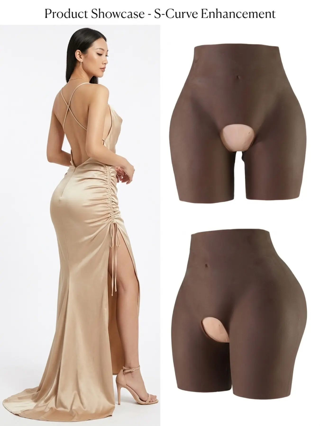 Instant Booty Lift Invisible Shorts - High Waist Shaper, Soft Silicone Pads for Natural Curve, Breathable Seamless Shapewear, No VPL (Visible Panty Lines) for Tight Dresses