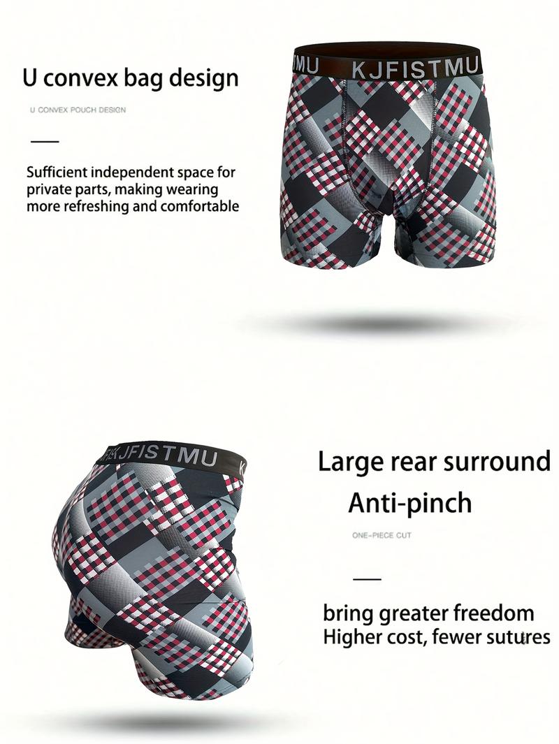 Boxer Briefs Random 4pcs Men'S Fashion Print Graffiti Sports Briefs Comfortable Fit Breathable And Quick Dry