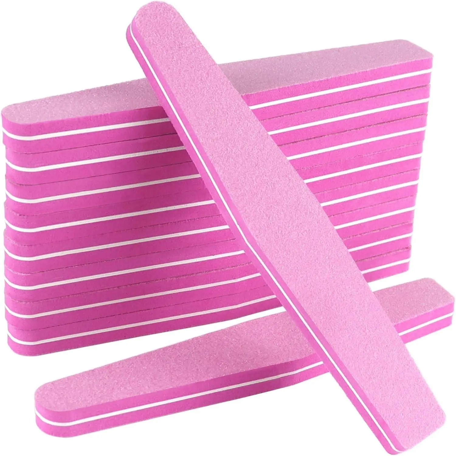 10 Pack 100/180 Grit Nail Files and buffers,Double Sided Nail Files,Nail Buffer Block,Fingernail File,Sponge Buffing Nail File,for Acrylic/Natural Nails(Pink)