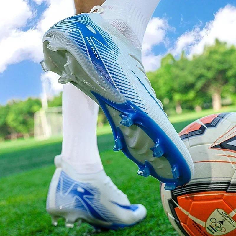 New Men Football Boots Cleats Shoes Soccer Long Spikes Training Ultralight Outdoor Drop Soccer Shoes FG Non-Slip