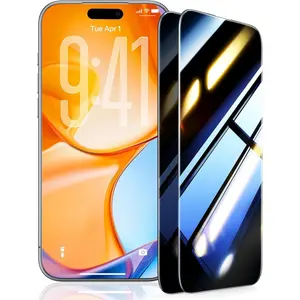 2 Pack Privacy Screen Protector for iPhone 17 Pro Max 16 15 14 13 Pro Max Plus Shatterproof Tempered Glass Accessories, Anti Spy Tempered Glass Film, Case Friendly Ultra Resistant 9H Hardness Anti-Glare HD Black -2 Pack