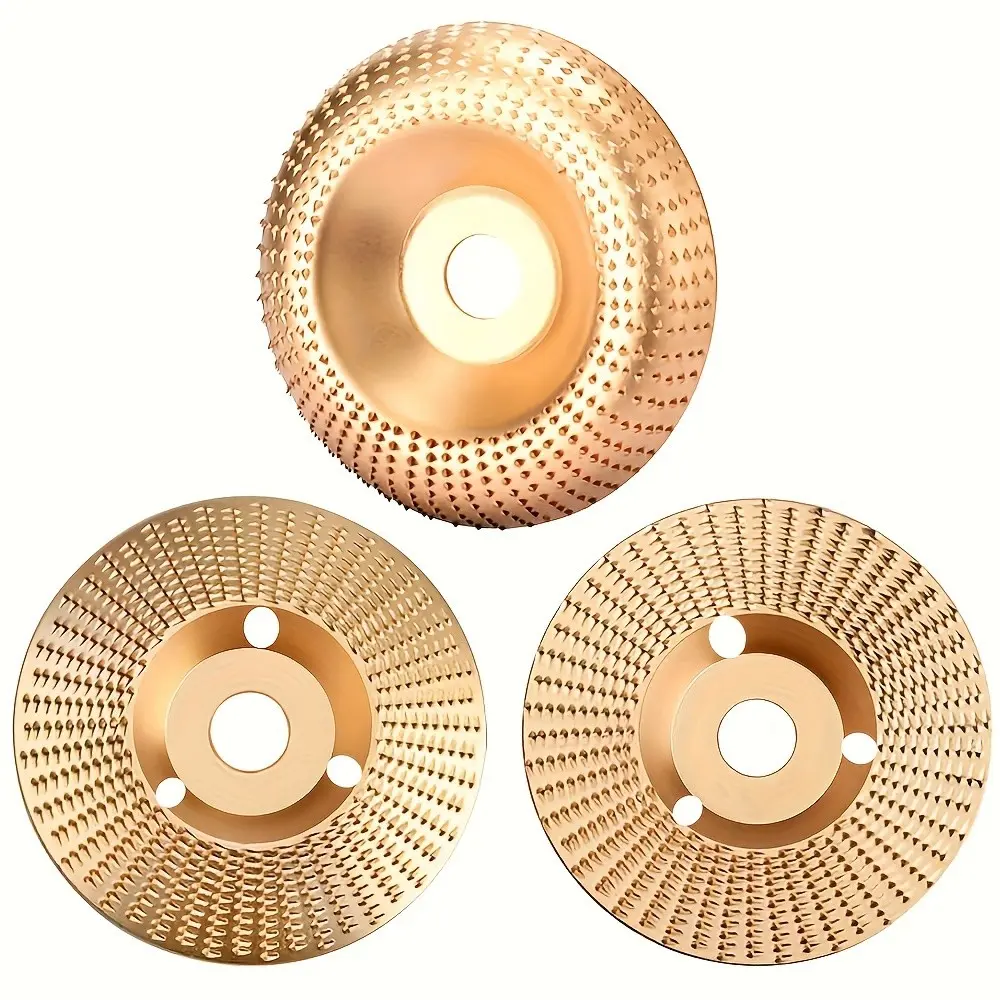 3-Piece Wooden Grinding Wheels, Carbide-Tipped Scraper Discs, Carving Tools, Angle Grinders, Sanding Wheels, Essential Workshop Gear