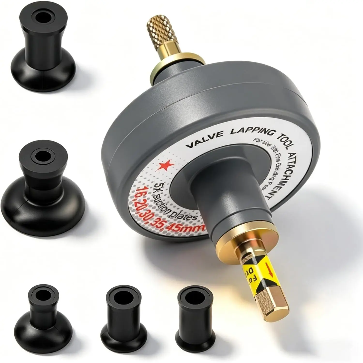 Valve Lapping Tool for Drill with 1000-1250 RPM,Valve Lapping Kit Includes Suction Cups Size 16mm/20mm/30mm/35mm/45mm,Professional Valves Grinding Tool Automotive Tools