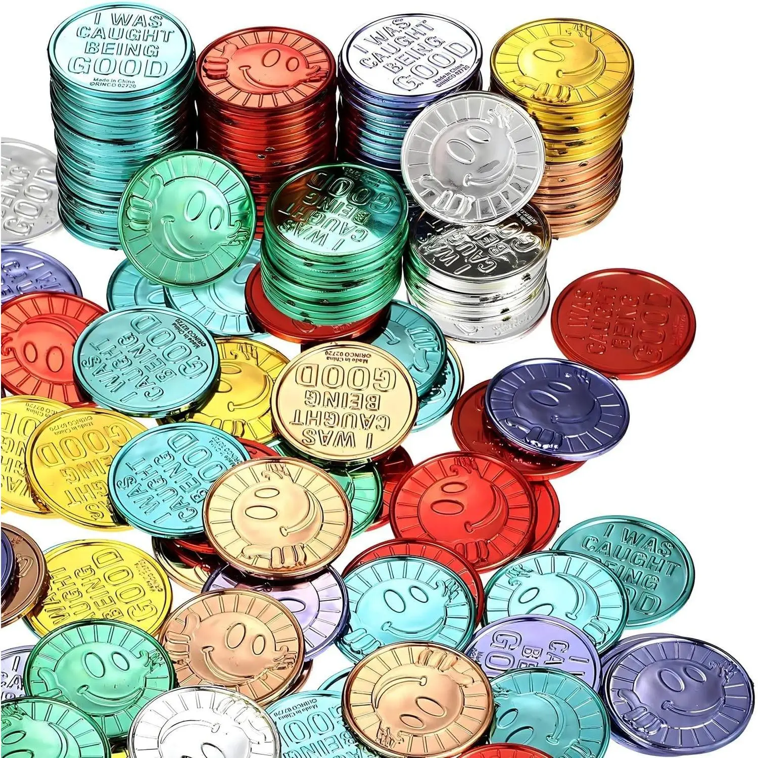 Coins Bulk Set of 144 Tokens - Classroom Behavior Incentives and Teacher Handout Rewards