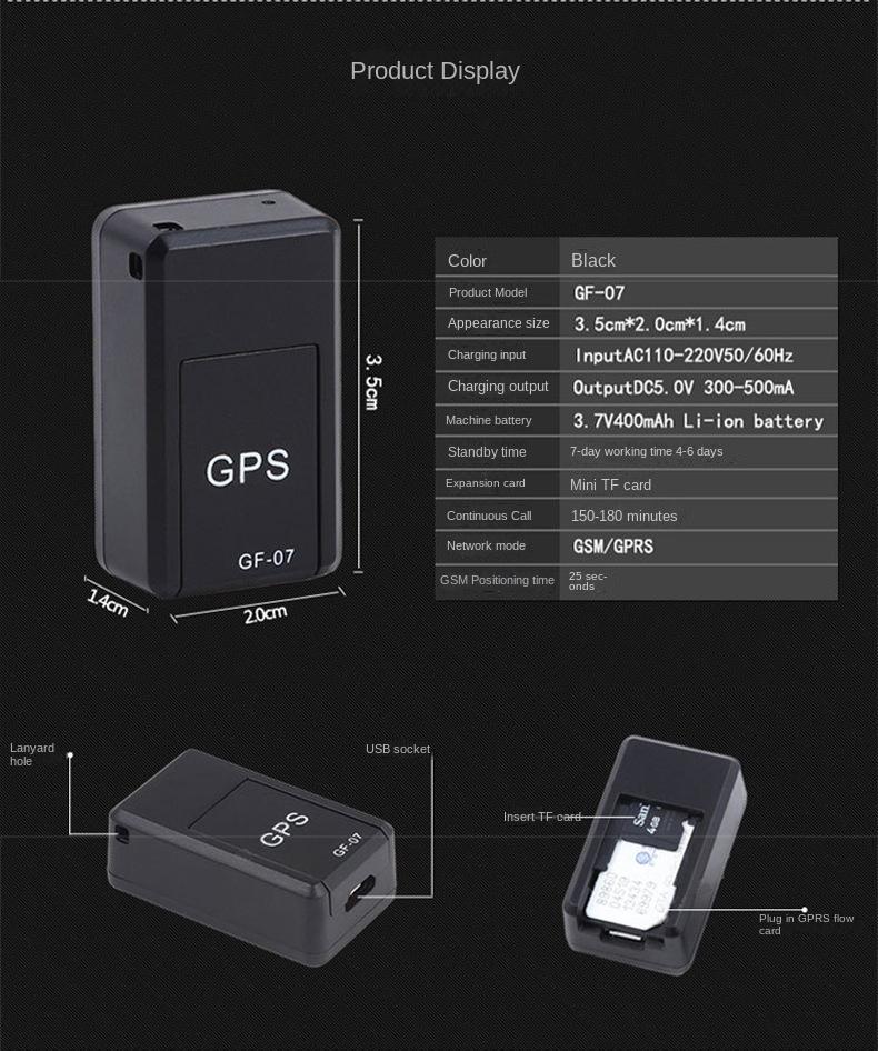 Mini GF 07 GPS Car Tracker Real Time Tracking Anti Theft Anti Lost Locator Strong Magnetic Mount SIM Message Positioner