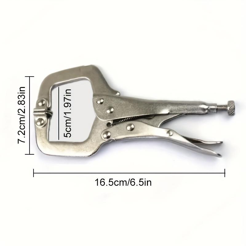 1pc 6in Locking C-shaped Clamp, Locking Pliers Adjustable Welding Clamp, Heavy-duty Pliers, C-shaped Square Mouth Clamp Woodworking Clamp, Manual Clamp Fixed Pipe Clamp, Suitable for Shops, Homes, Farms And Cars