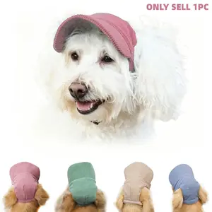 Chenille Pet Baseball Cap with Ear Holes - 1 Count, UV Protection Outdoor Sun Hat for Small Dogs & Cats, Multiple Colors Available