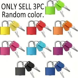 3-Piece Multi-Color Metal Lock Set with 3 Keys, Durable Plastic and Metal Combination Lock, Ideal for Luggage, Backpacks, Gym Storage Cabinets