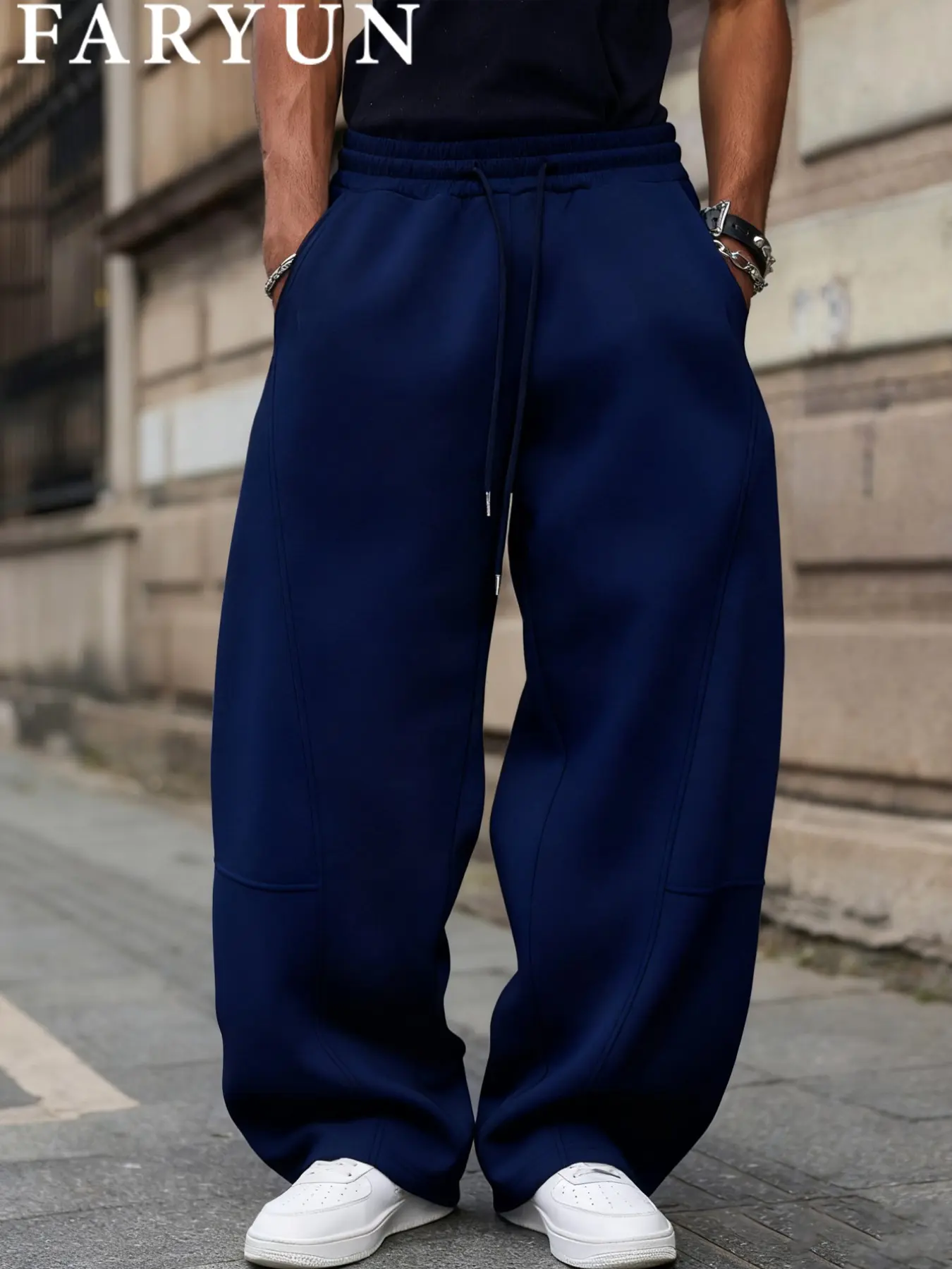 FARYUN Women's and Men's Loose-Fit Sport Pants, Four/piece Running Workout Long Pants, Fashionable High Street Style for All Seasons