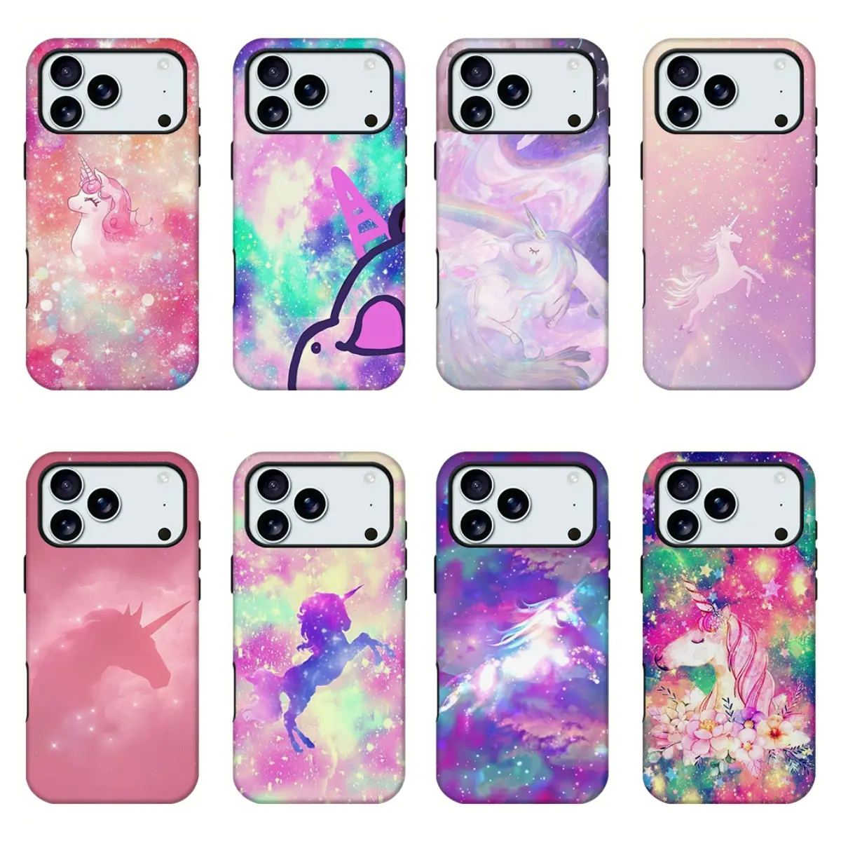 Magical Galaxy Unicorn Phone Case, Rainbow Glitter Starry Nebula Dreamy Unicorn Character Print Shockproof Cover, Fits iPhone 11 12 13 14 15 16 17 18 Pro Max Samsung, Fairy Kawaii Dreamy Aesthetic Accessory Great Birthday Gift For Unicorn Fantasy Lovers