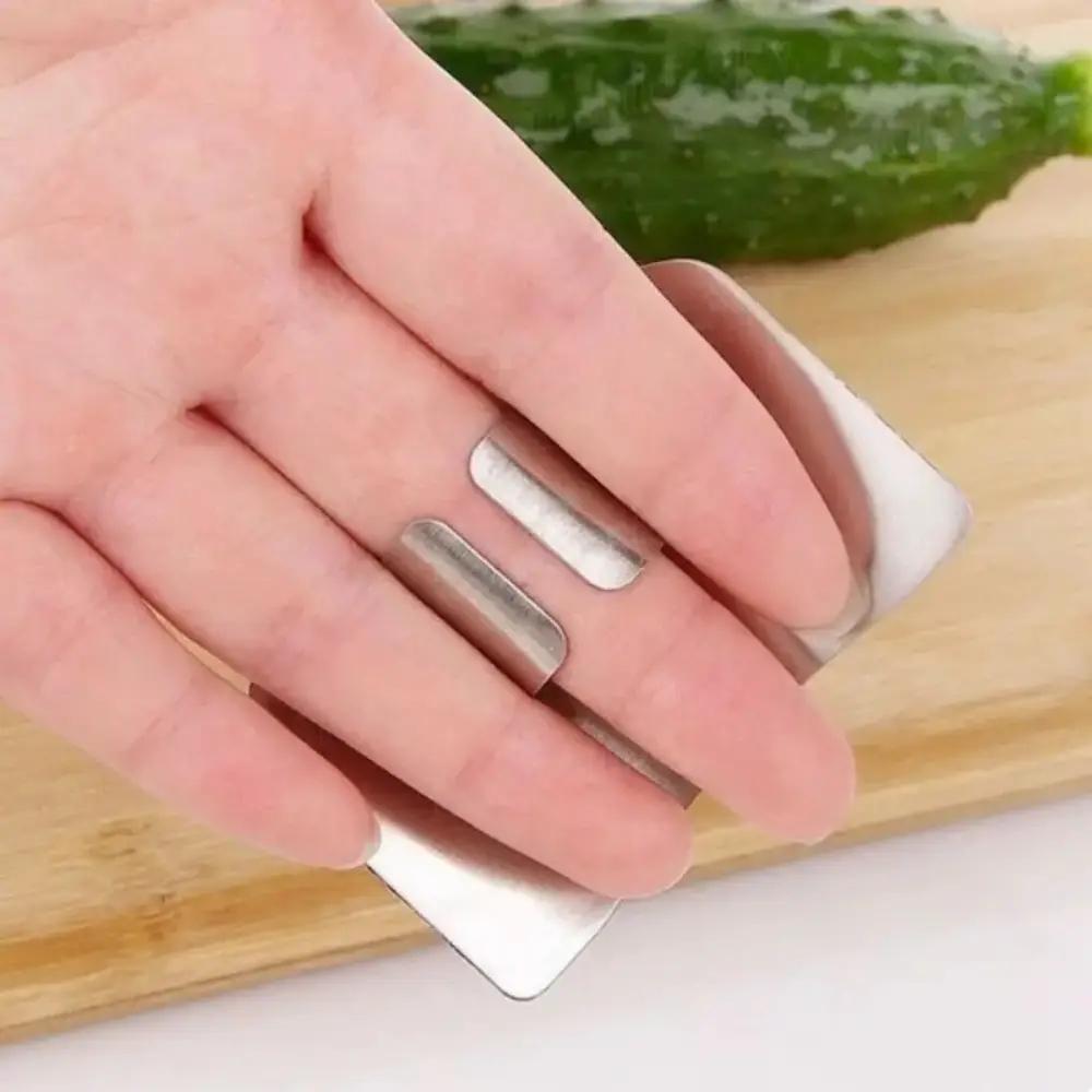 Stainless Steel Finger Protection Knife, 1 Count Multifunctional Vegetable Cutting Baffle, Household Kitchen Cooking Protection Gadgets