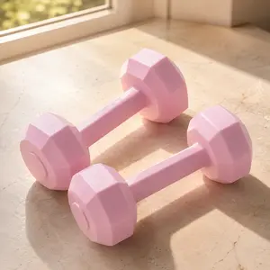 1kg Hex Dumbbell Pair – Pink Coated Home Fitness Weights for Strength Training & Toning