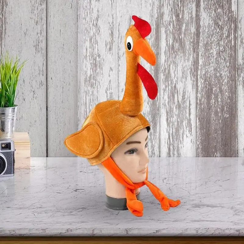 Turkey Costume Hat Funny Hats Chicken Hats Costumes Accessories Plush Headwear Photo Props New Year