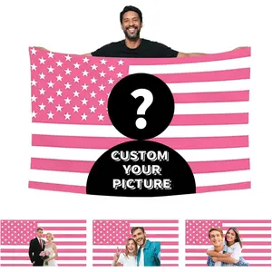 Custom Pink America Flag Personalized Flags Design Your Image Funny Tapestry Poster For Decorate Clubs tapestry